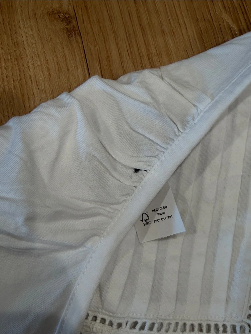 J Crew Lace-trim puff-sleeve shirt in broken-in jersey